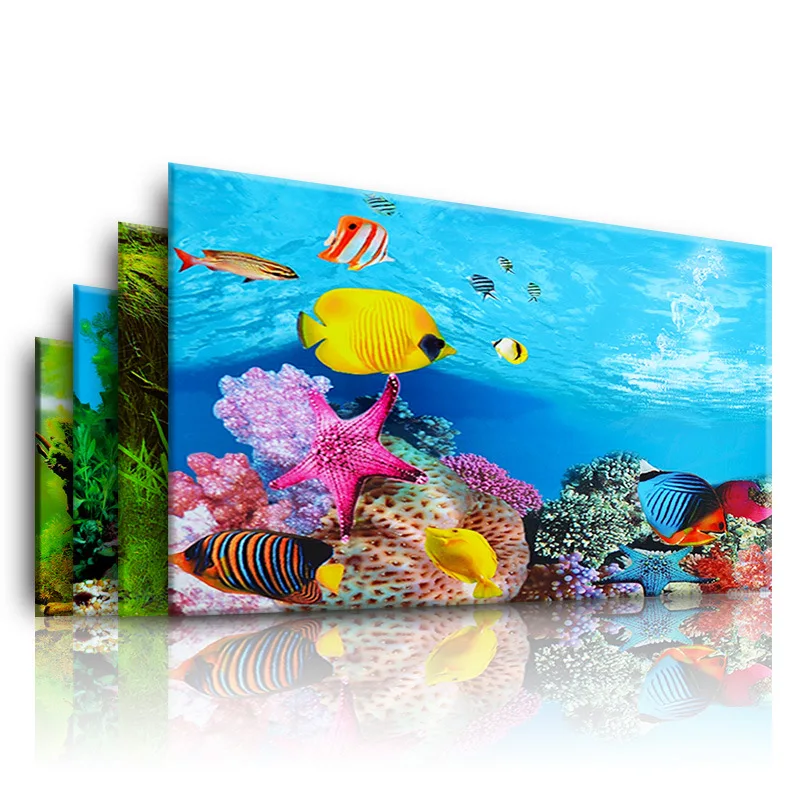 Aquarium Fish Tank Price - 수족관을위한 배경 3d 스티커 포스터 물고기