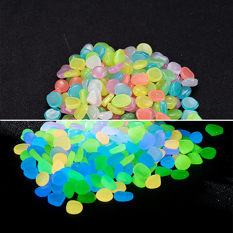 Aquarium Fish Accessories - C 100pcs 정원 장식 빛나는 돌