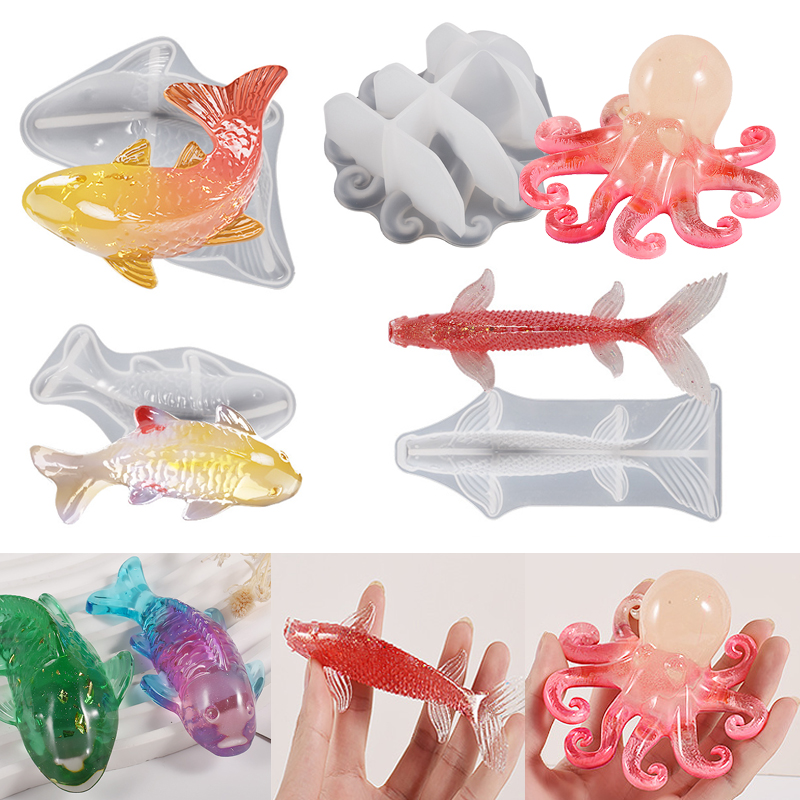Aquarium Fish Koi - 3D 잉어 모양 에폭시 수지 몰드