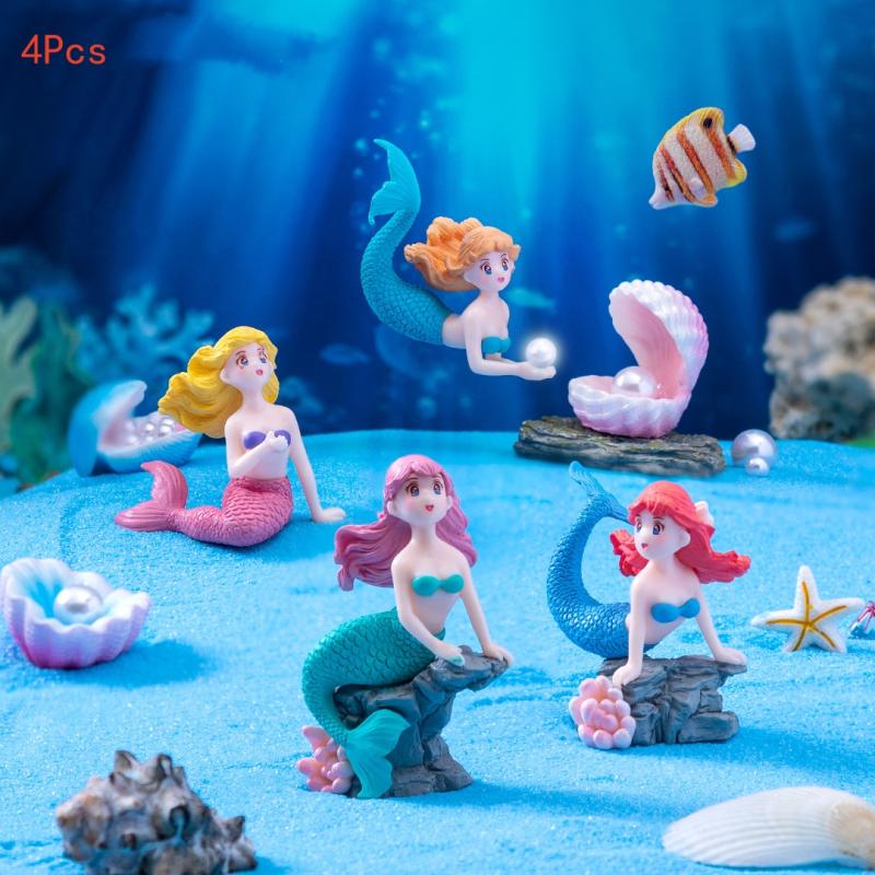 Aquarium Fish Tank Price - 4Pcs 플라스틱 물고기 탱크 작은 인어