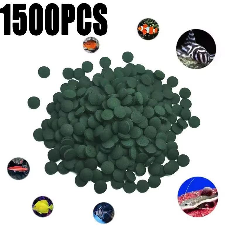 Aquarium Fish Food - 100-1500개 고순도 스피룰리나 정제 스피룰리나 해조류