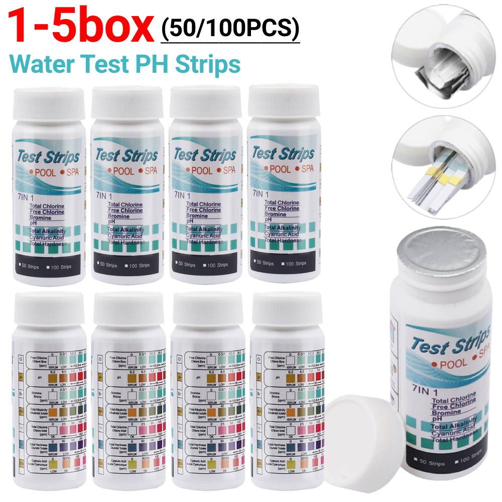 50/100PCS 물 테스트 PH 스트립 7-in-1  - Aquarium Fish Accessories 리뷰 및 가격