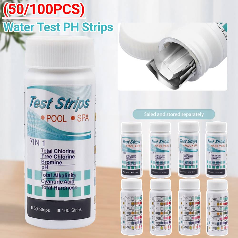 50/100PCS 물 테스트 PH 스트립 7-in-1  - Aquarium Fish Accessories 리뷰 및 가격