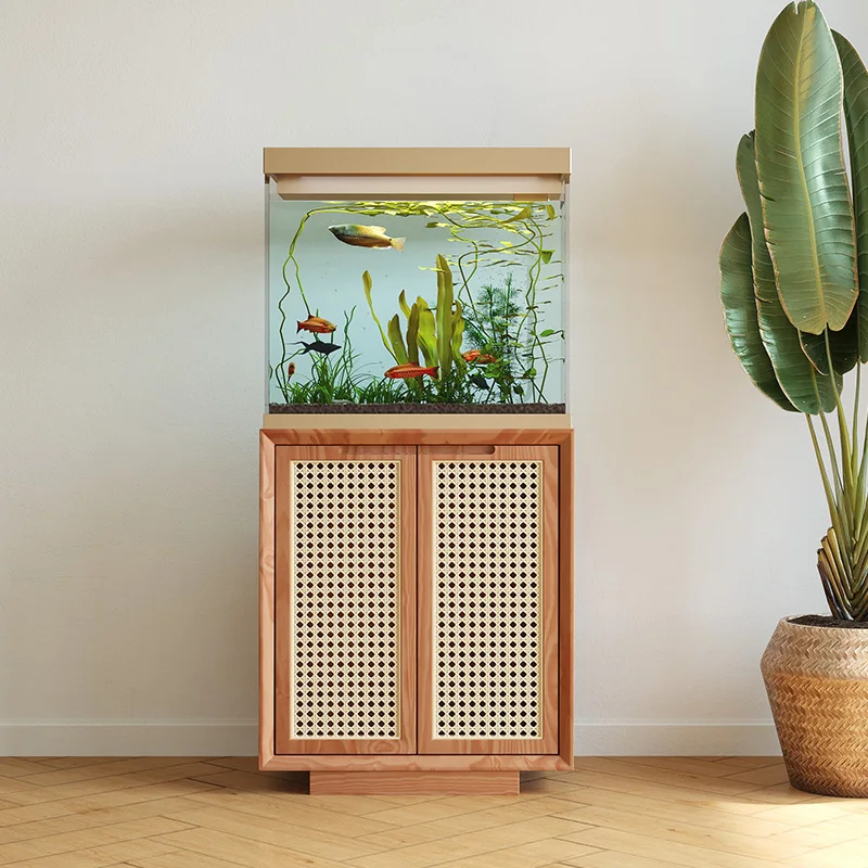 원목 라탄 거실 어항 테이블 수족관 캐비닛 - Aquarium Fish Live 리뷰 및 가격