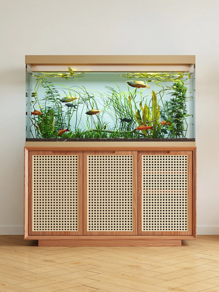 원목 라탄 거실 어항 테이블 수족관 캐비닛 - Aquarium Fish Live 리뷰 및 가격