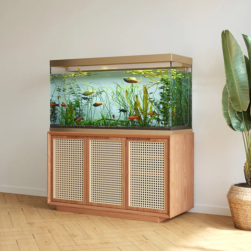 원목 라탄 거실 어항 테이블 수족관 캐비닛 - Aquarium Fish Live 리뷰 및 가격