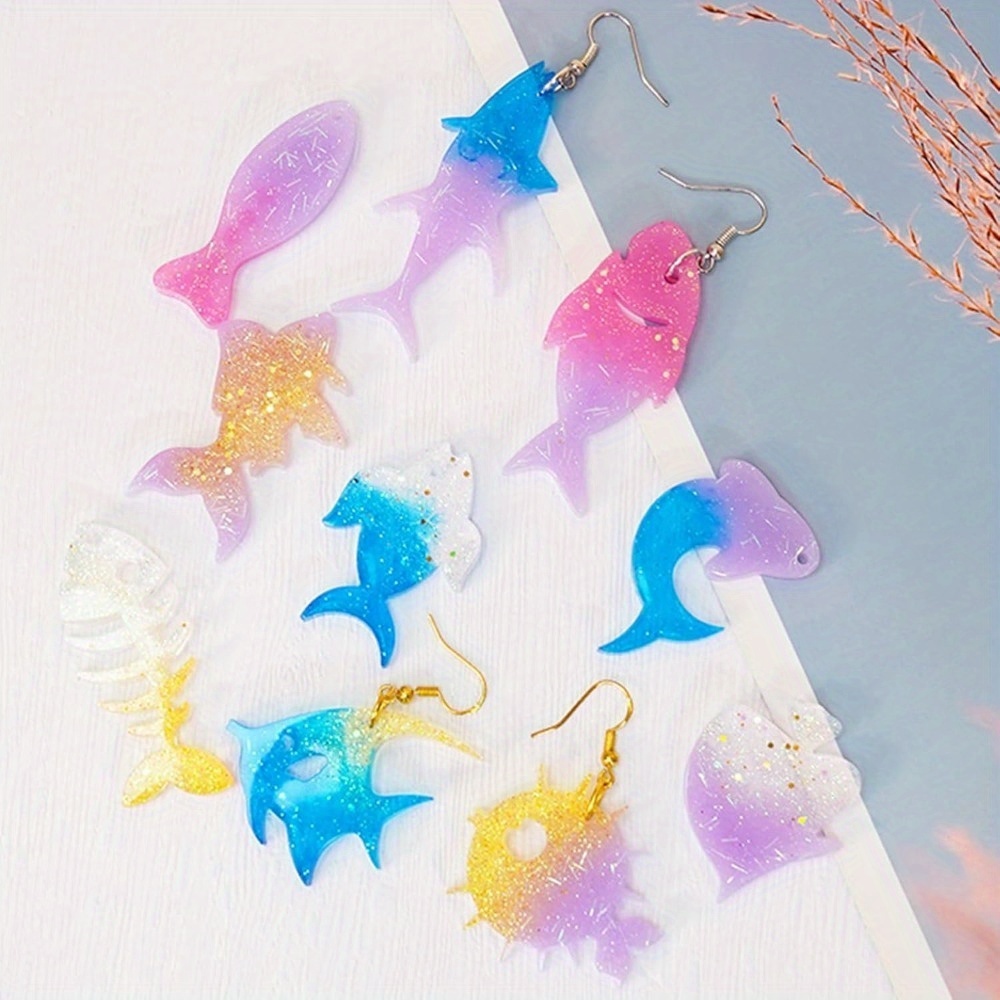 바다 테마의 귀걸이 및 펜던트 몰드 세트는 네 가지 스 - Aquarium Fish Accessories 리뷰 및 가격