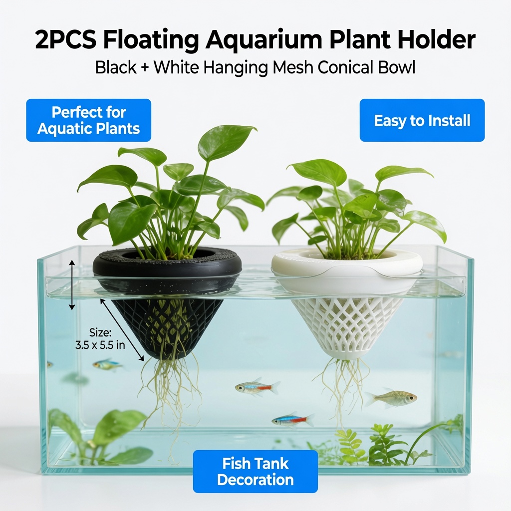 2PCS 플로팅 수족관 식물 홀더, 물고기 탱크용 걸이 - Aquarium Fish Tank Price 리뷰 및 가격