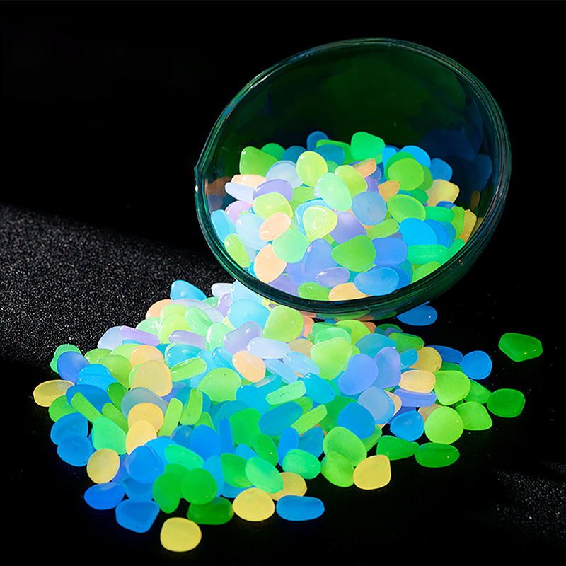 100pcs 정원 장식 빛나는 돌 어둠 속에서 빛나는  - Aquarium Fish Accessories 리뷰 및 가격