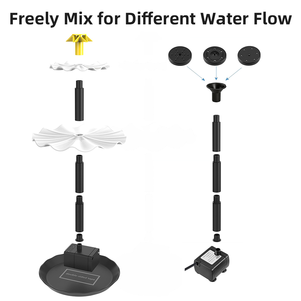 조류 욕조용 태양열 분수 펌프, LED 조명, 정원 연 - Aquarium Fish Accessories 리뷰 및 가격