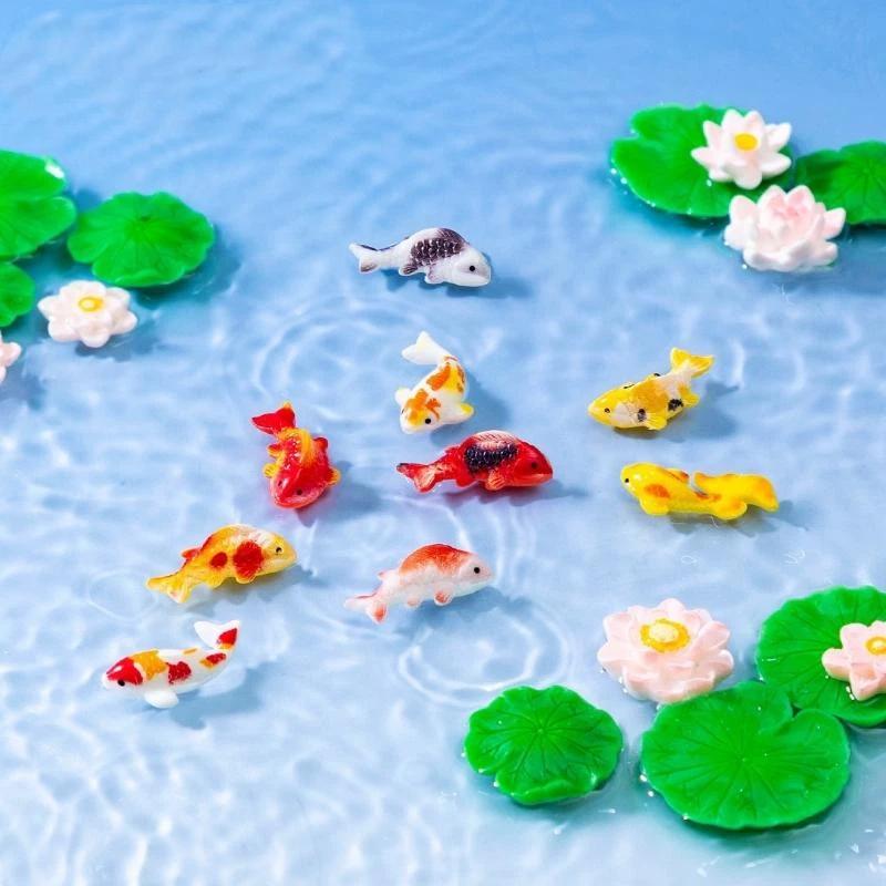 미니 레진 잉어 피규어 귀엽고 생생한 연꽃 장식품 무독 - Aquarium Fish Koi 리뷰 및 가격