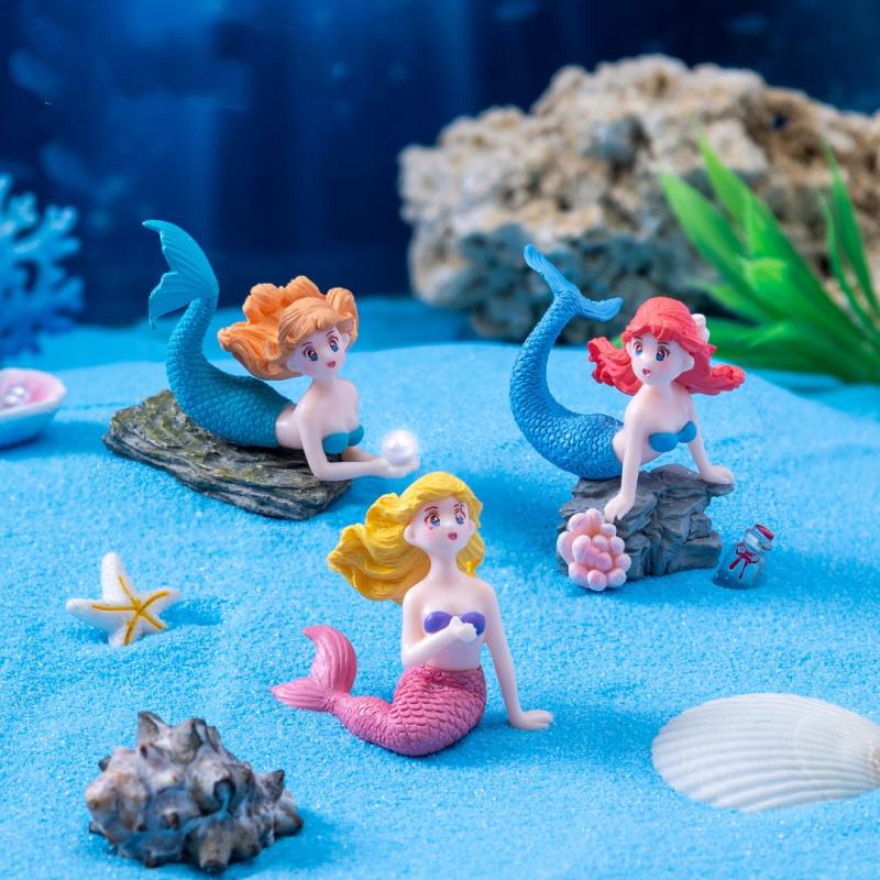 4Pcs 플라스틱 물고기 탱크 작은 인어 장식품 미니어 - Aquarium Fish Tank Price 리뷰 및 가격