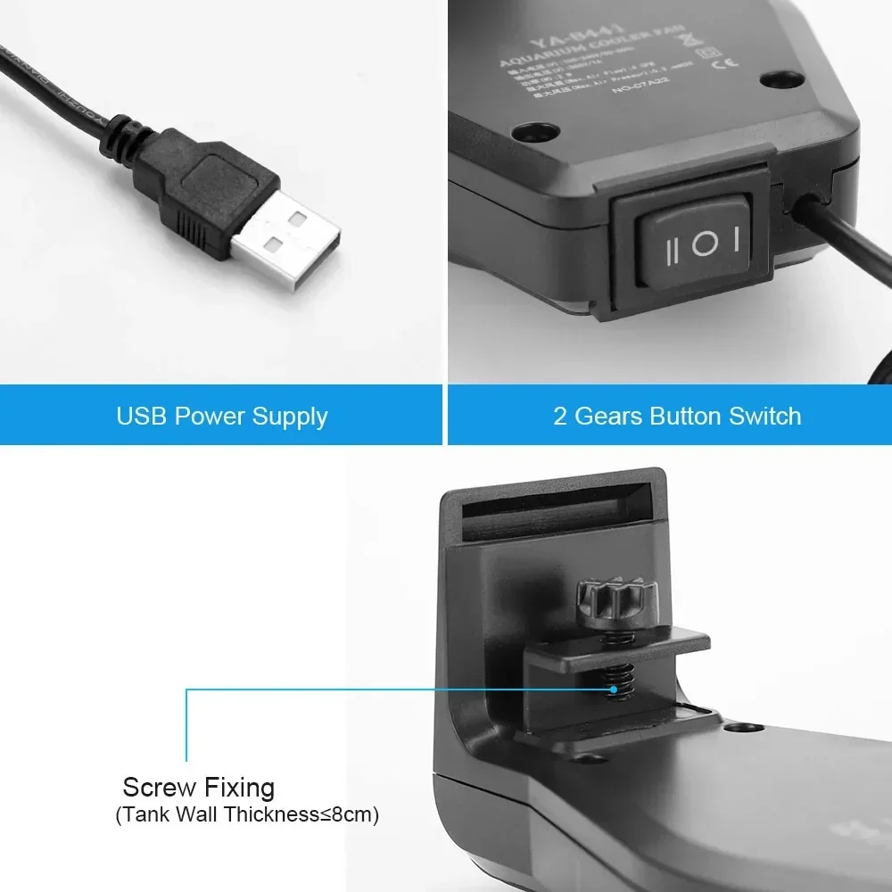 속도 제어 기능이 있는 USB 수족관 냉각 팬, 물고기 - Aquarium Fish Store 리뷰 및 가격