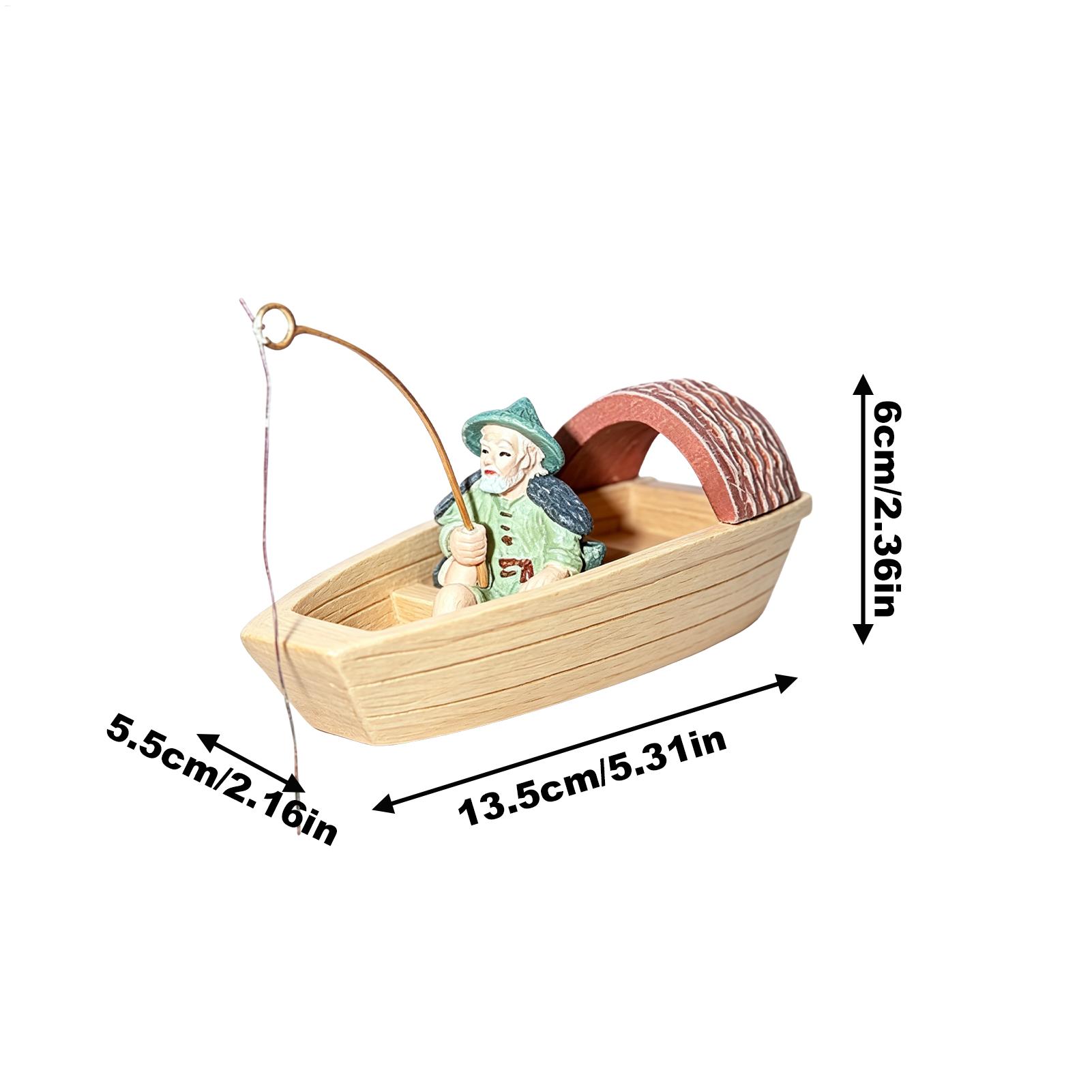 레진 플로팅 어부 보트 장식 미니 장면 장식 수족관 석 - Aquarium Fish Tank Price 리뷰 및 가격