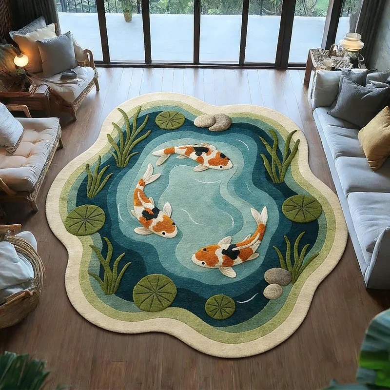 VIKAMA Koi Fish Pond 프린트 불규칙한  - Aquarium Fish Koi 리뷰 및 가격