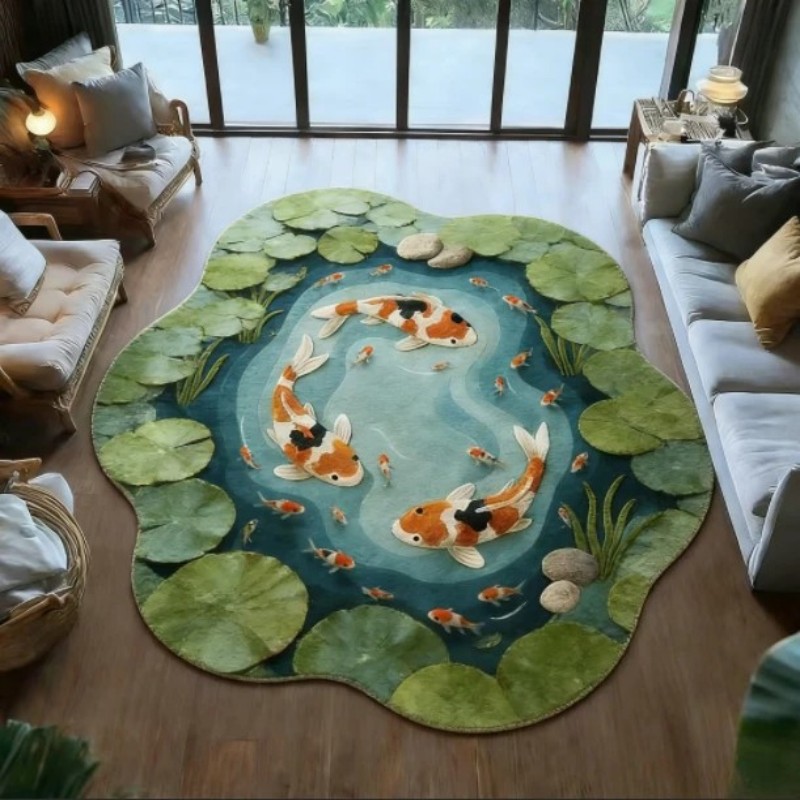 VIKAMA Koi Fish Pond 프린트 불규칙한  - Aquarium Fish Koi 리뷰 및 가격